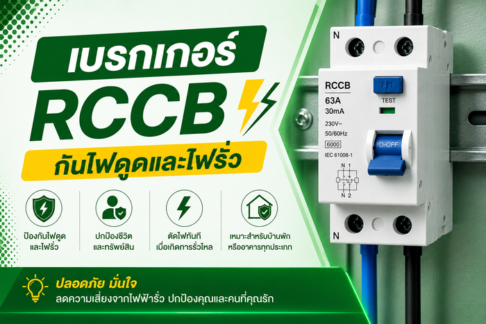 RCCB คืออะไร? คู่มือเบรกเกอร์กันไฟดูดและไฟรั่ว | ร้าน SAE