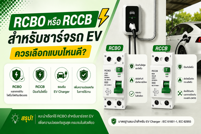 RCBO หรือ RCCB สำหรับชาร์จรถ EV ควรเลือกแบบไหนดี? | ร้าน SAE