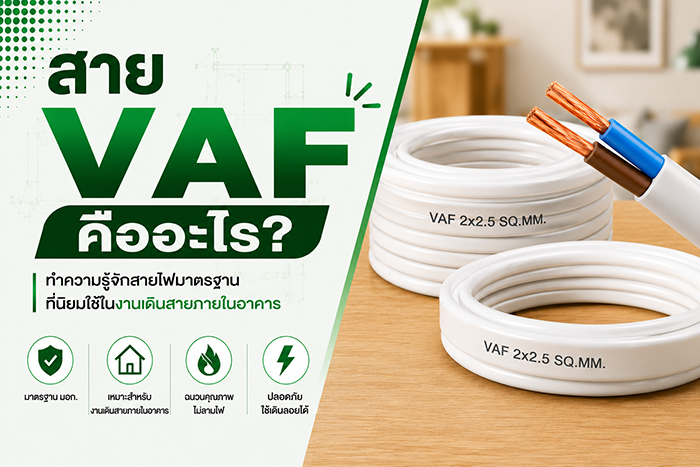 สาย VAF คืออะไร? คู่มือเลือกใช้สายไฟเดินตีกิ๊บในบ้าน | ร้าน SAE
