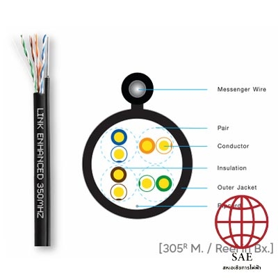 สายแลน Link US-9015M CAT5 UTP Outdoor, Drop Wire