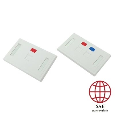 FACE PLATE 1 PORT With Shutter, Icon & Label ID (White)