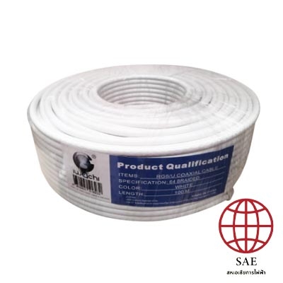 สายนำสัญญาณ RG6 IWC-RG6/U-COAXIAL-CABLE-64-100M-WHITE
